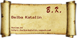 Belba Katalin névjegykártya